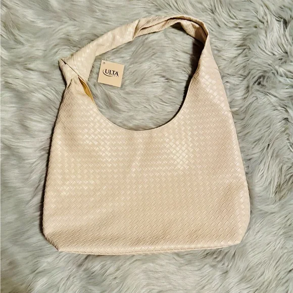 Ulta NWT Cream Woven Shoulder Bag - Picture 3 of 7